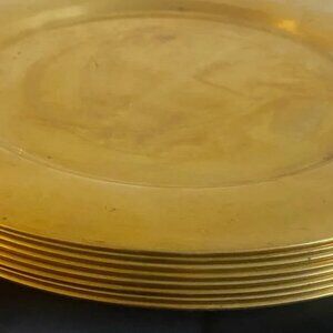 Mid-Century Danish Brass Coaster Dining Plates from Stelton, Set of 8